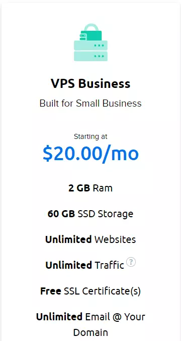 VPS Business plan details of Dreamhost hosting 
